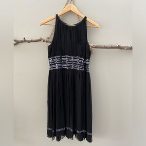 Adriana Papell Silk Lined Evening Sleeveless Party Sequin Beaded Midi Dress